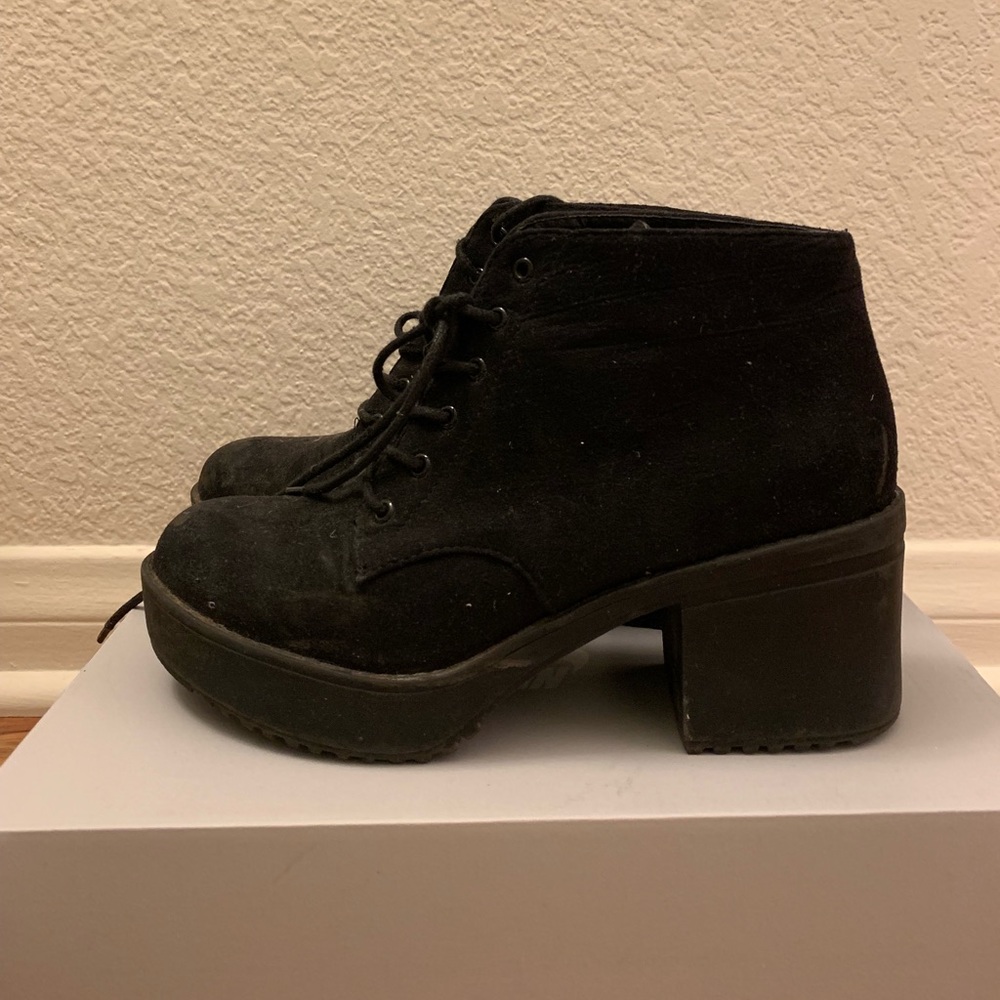 Black suede booties